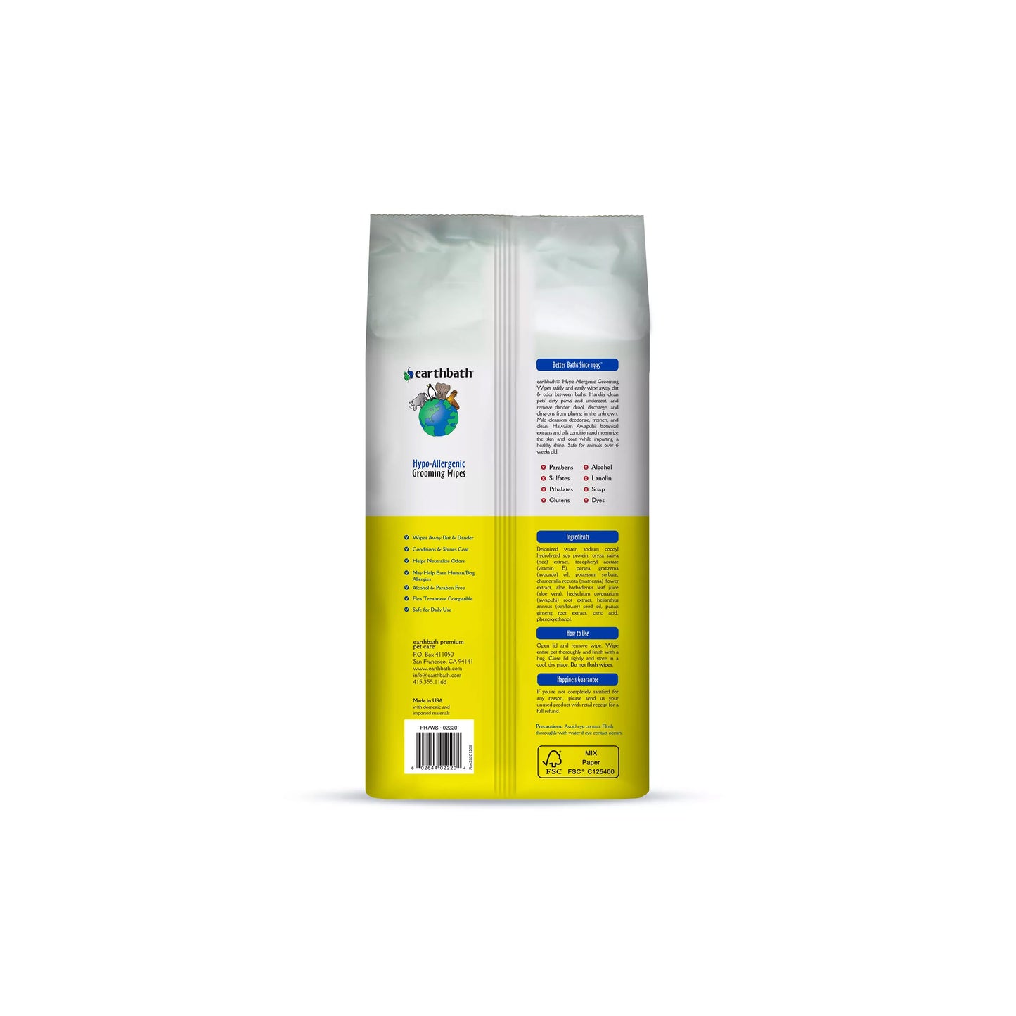 Earthbath Hypoallergenic Grooming Wipes