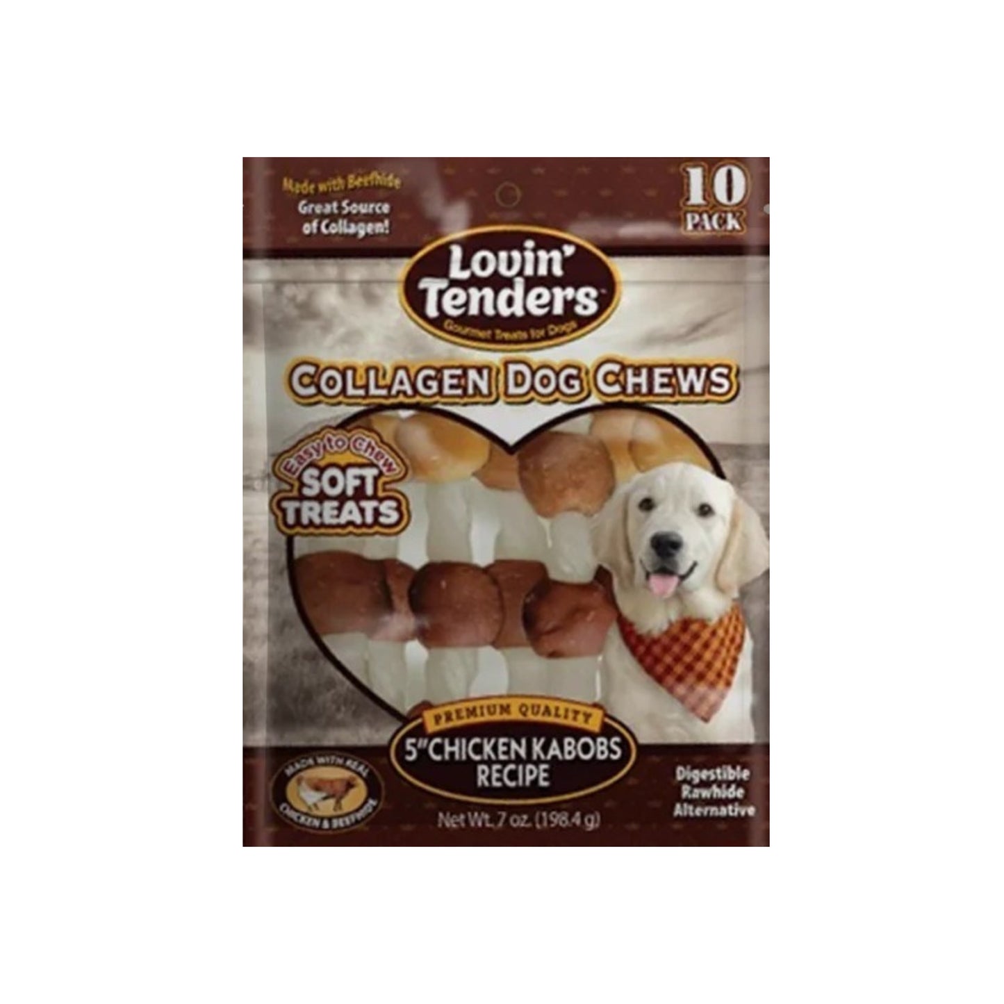 Lovin Tenders Collagen Chicken Kabobs Dog Treat 10-Pack