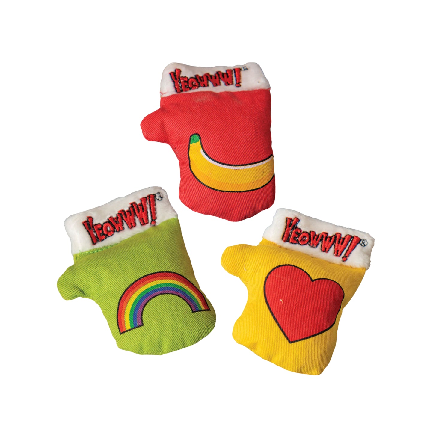 Yeowww Catnip Kitten Mittens 3-pack