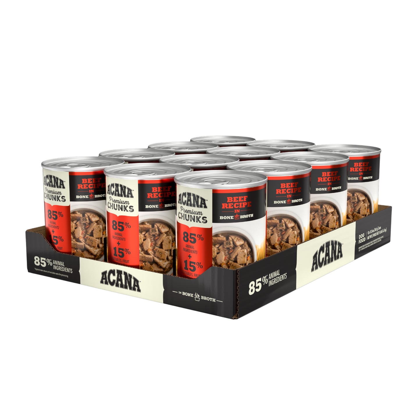 Acana Premium Chunks Wet Dog Food Beef Recipe in Bone Broth