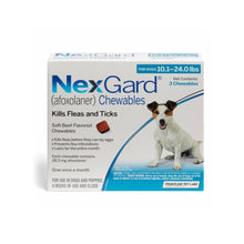 NexGard Chewables for Dogs, 10.1-24 lbs, 3 Chewable Tablets