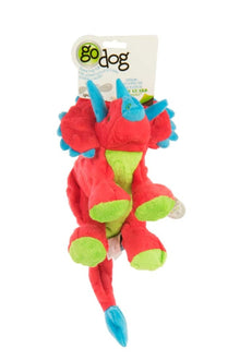 goDog Dinos Frills Durable Plush Squeaker Dog Toy 1ea/LG