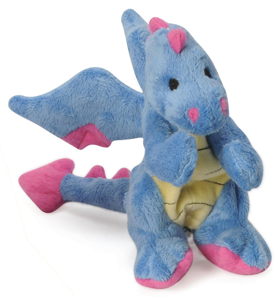 goDog Dragons with Chew Guard Technology Tough Plush Dog Toy Periwinkle, 1ea/SM