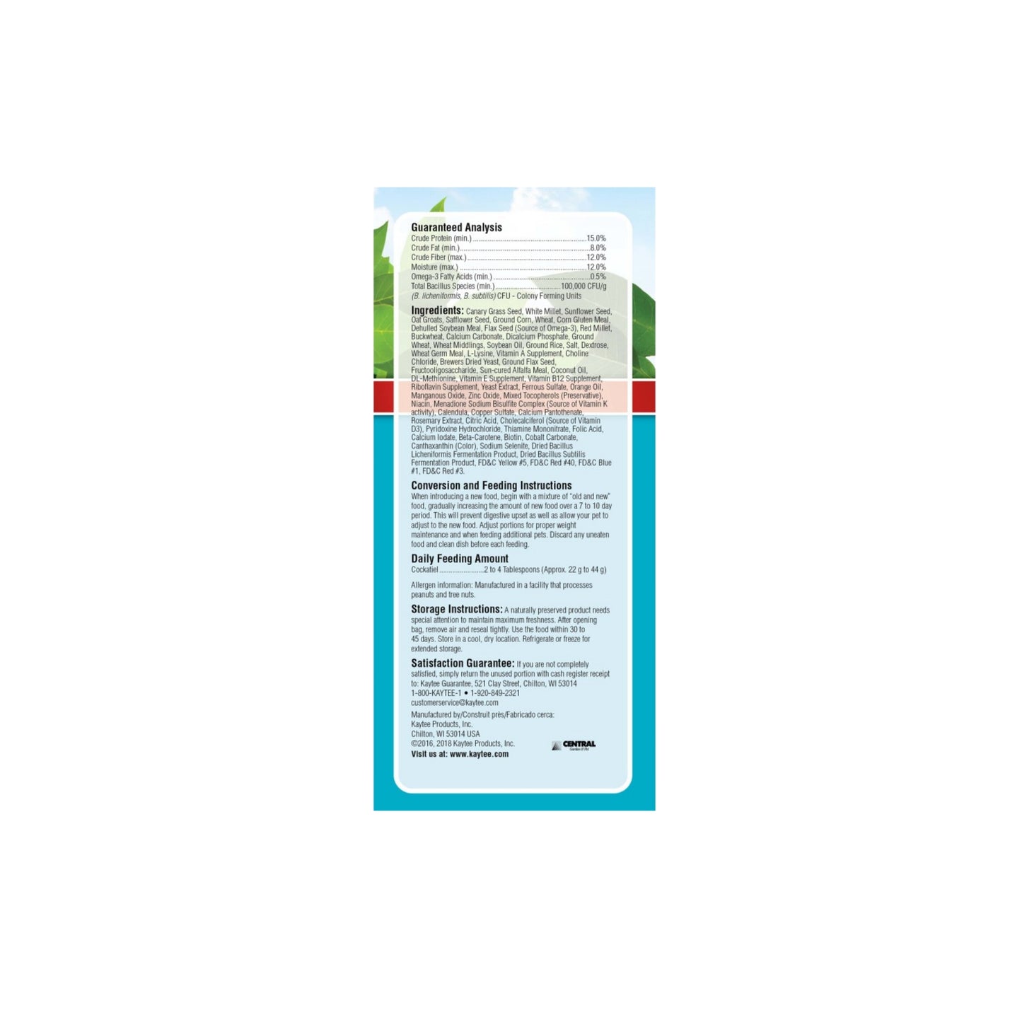 Kaytee Forti-Diet Pro Health Cockatiel Food