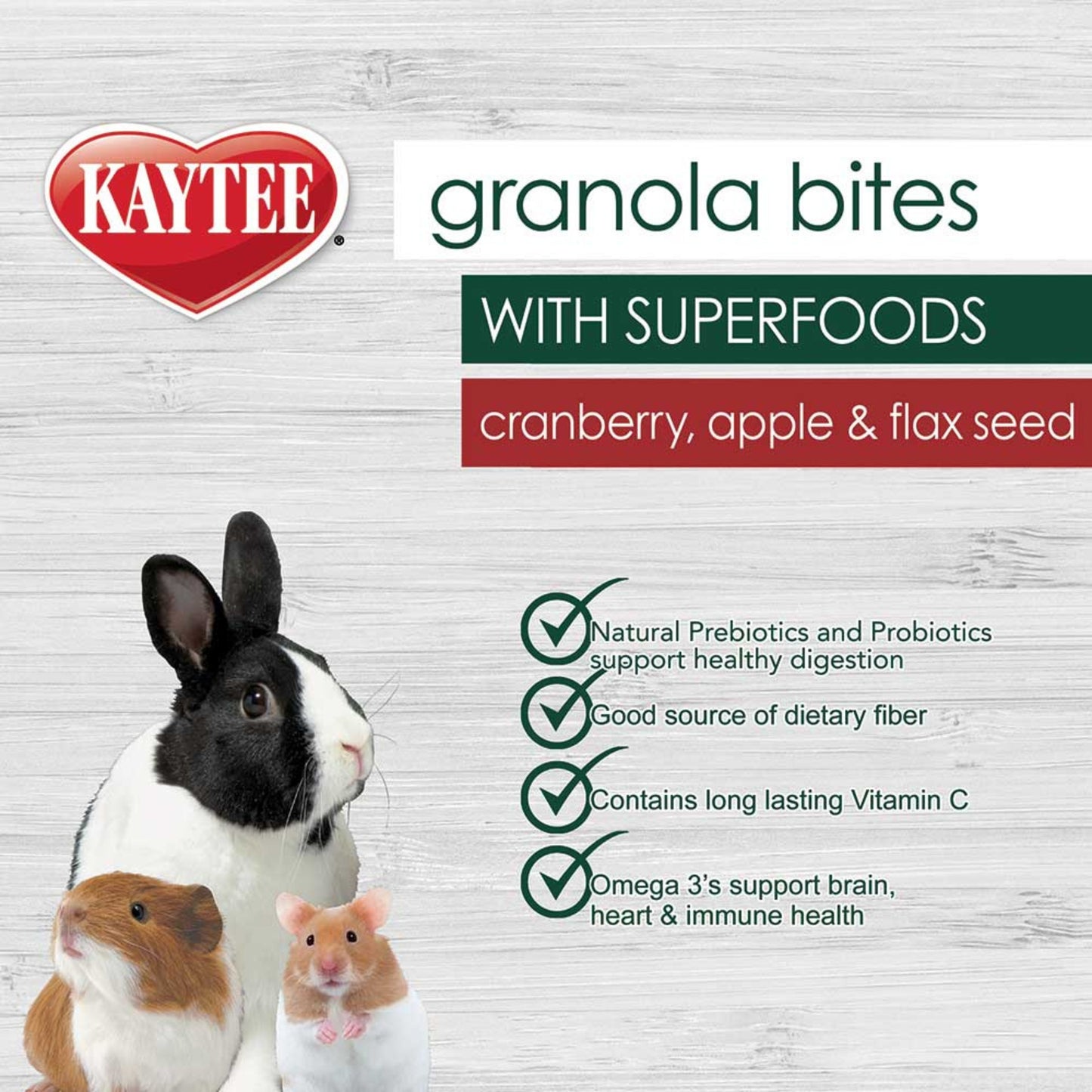 Kaytee Granola Bites with Superfoods Cranberry, Apple and Flax