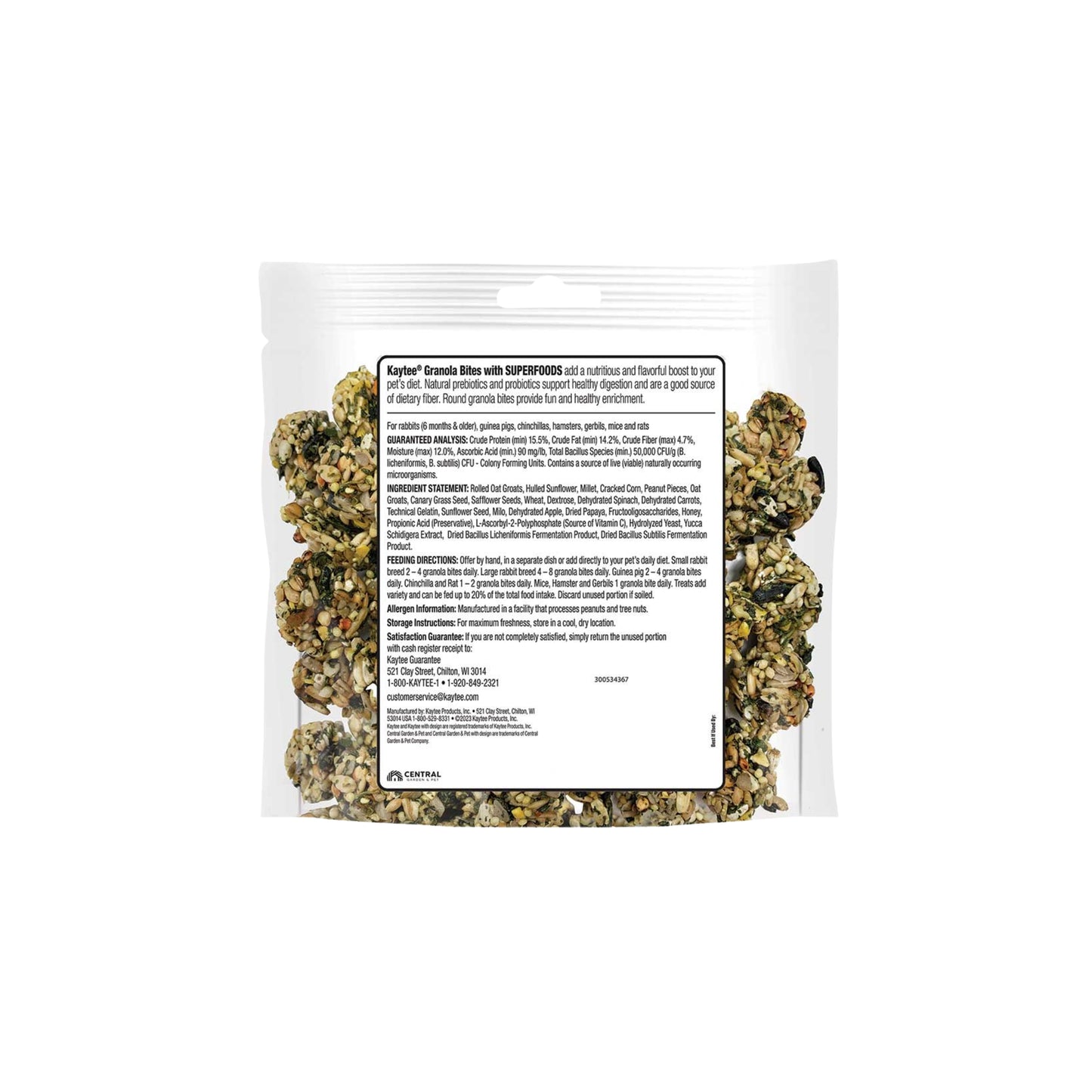 Kaytee Granola Bites with Superfoods Spinach and Carrot