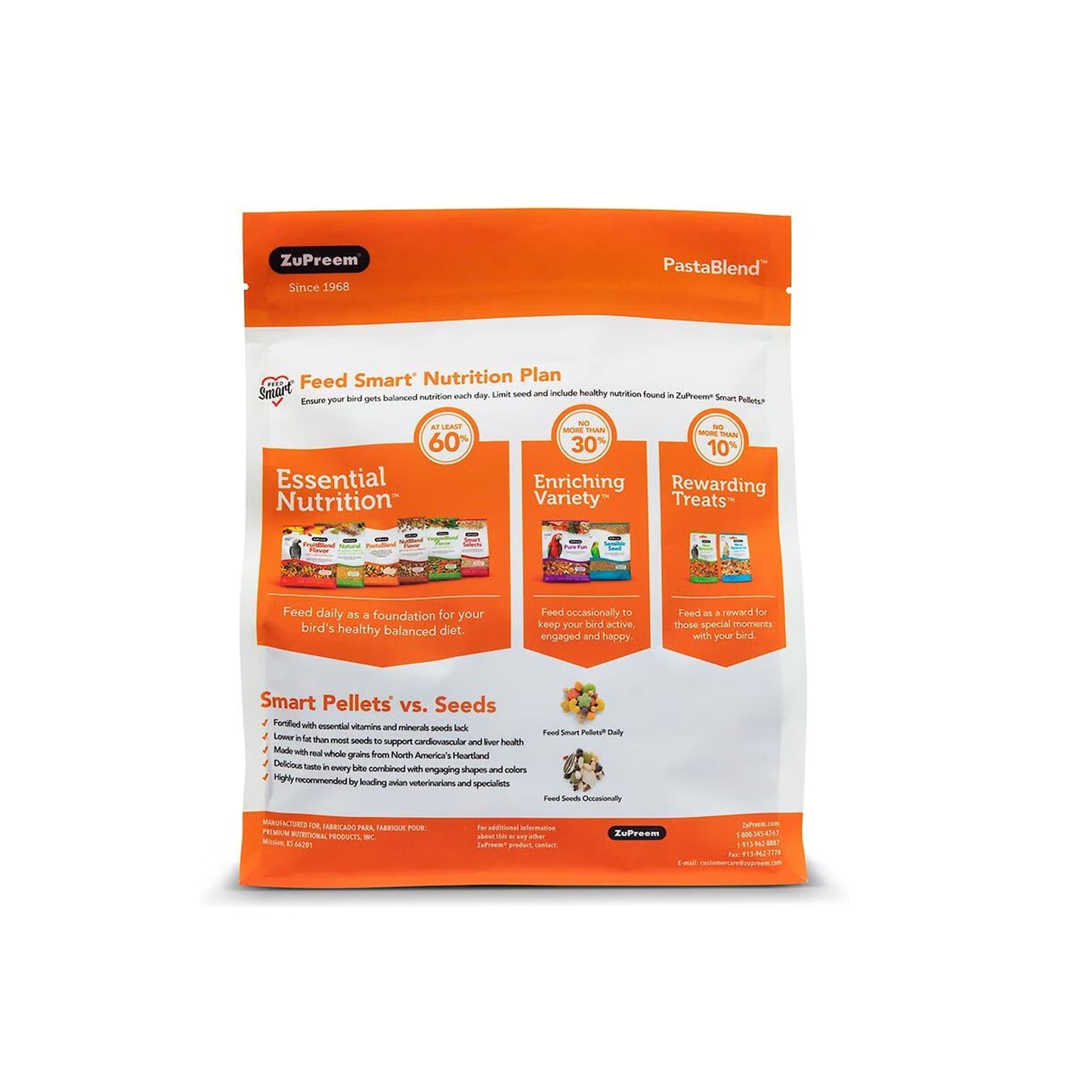Zupreem PastaBlend Parrots & Conures