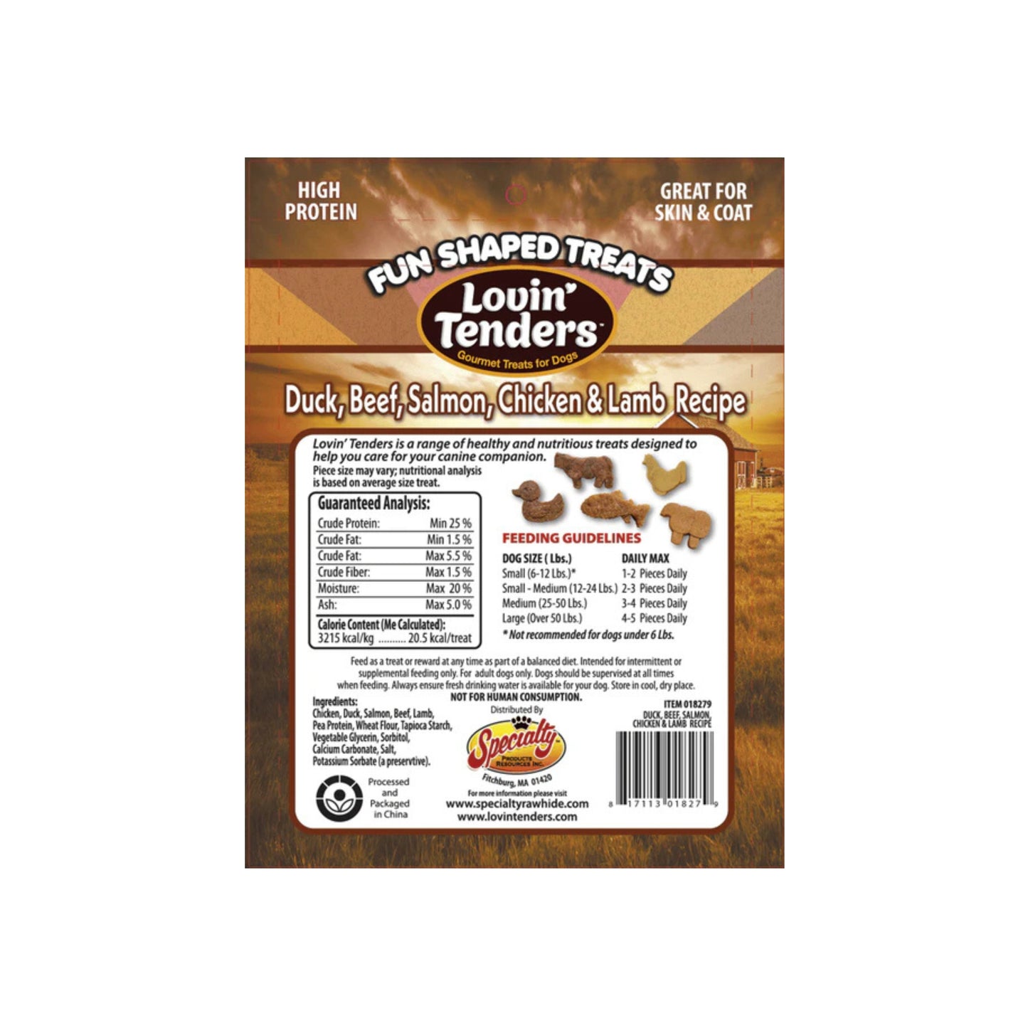 Lovin Tenders Animal Shapes– Duck, Beef, Salmon, Chicken & Lamb Soft Dog Treats