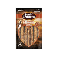 Lovin' Tenders 8" Chicken & Rawhide Rolls Dog Treat 6-Pack