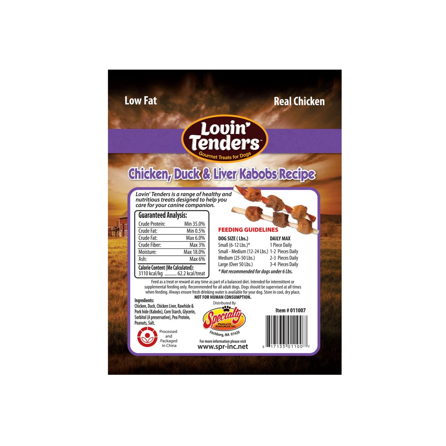 Lovin' Tenders Chicken, Duck, & Liver Kabobs Dog Treat