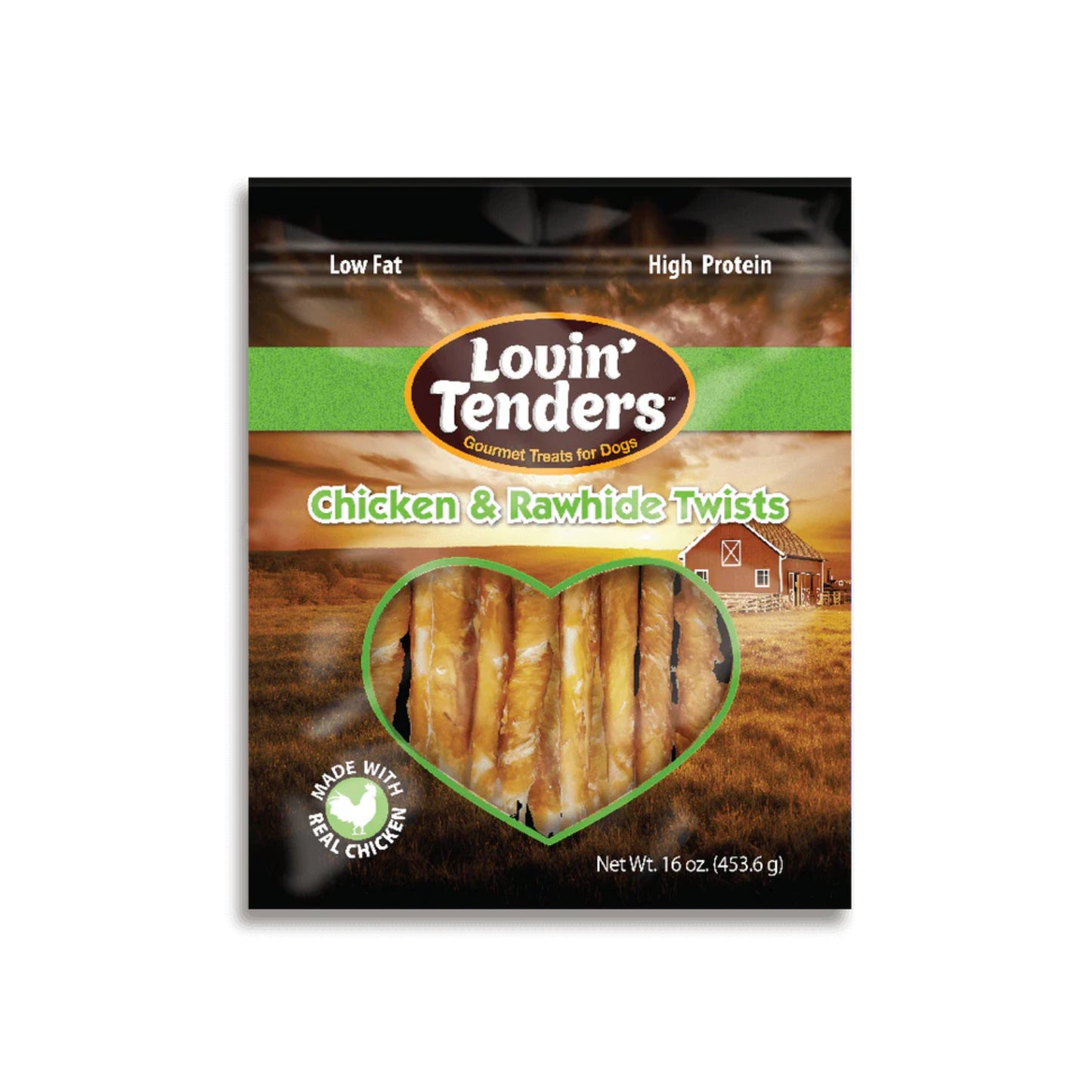 Lovin' Tenders Chicken & Rawhide Twists Dog Treat 7oz