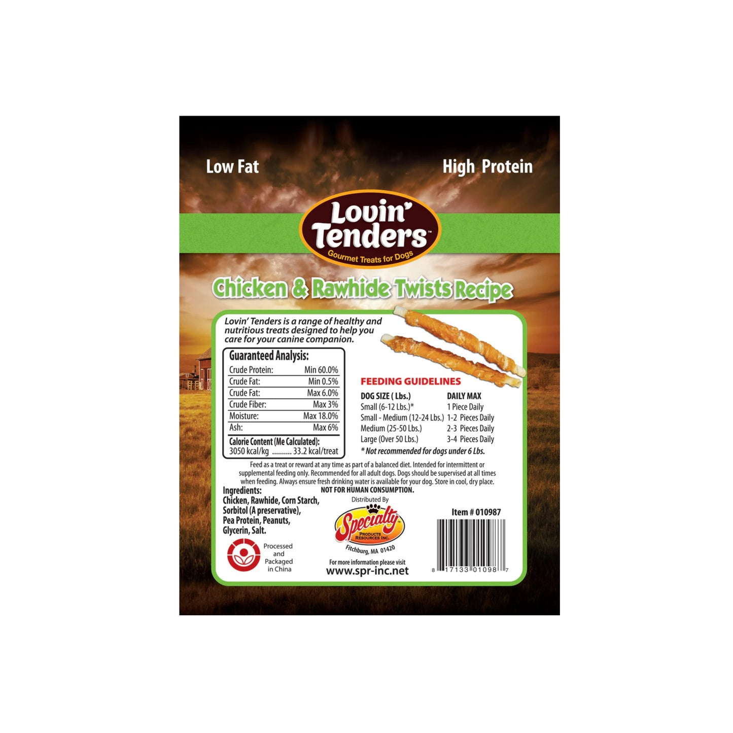 Lovin' Tenders Chicken & Rawhide Twists Dog Treat 7oz