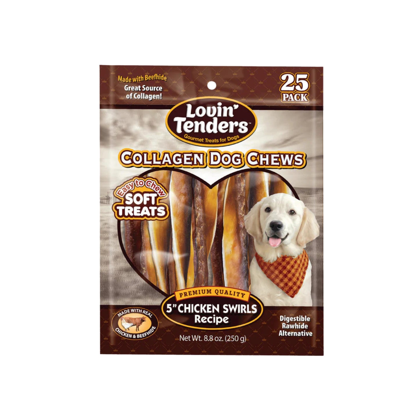 Lovin Tenders Collagen Chicken Swirls Dog Chews 25-Pack