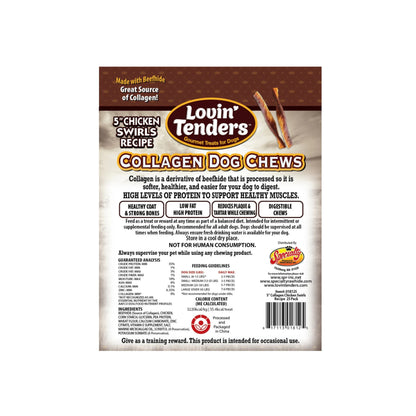 Lovin Tenders Collagen Chicken Swirls Dog Chews 25-Pack