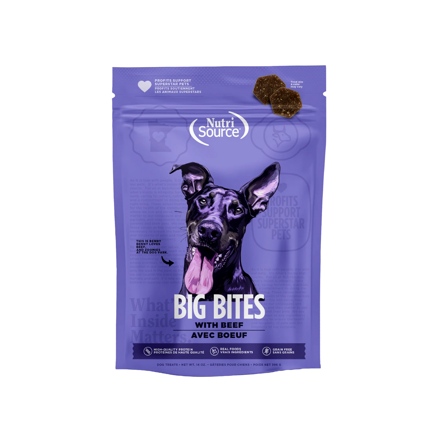 NutriSource Big Bites Beef 14oz