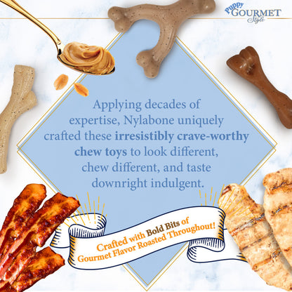 Nylabone Gourmet Style Strong Wishbone Puppy Chew Toy Peanut Butter, 1ea/SMall/Regular - Up To 25 Ibs. (1 ct)