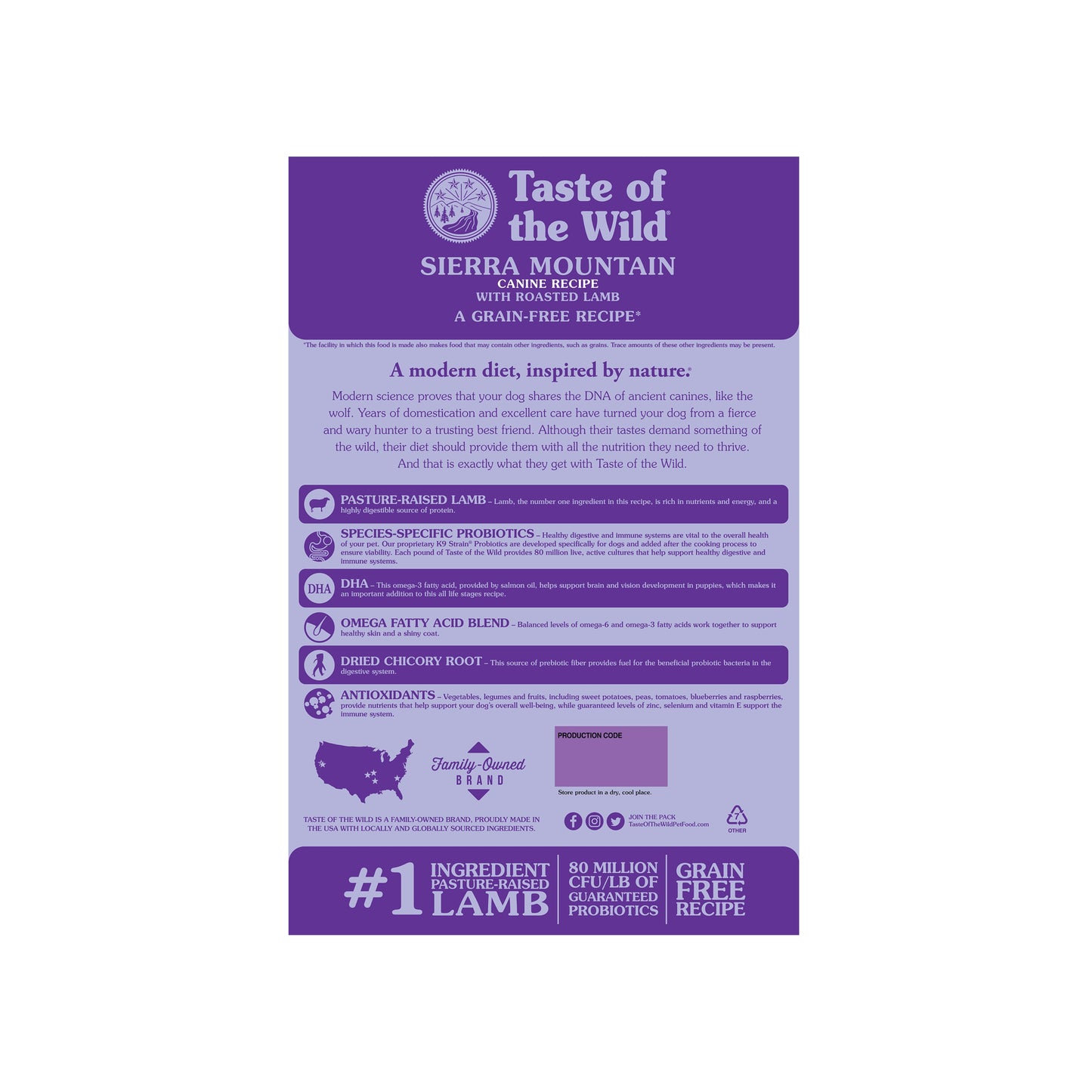 Sierra Mountain Canine Recipe with Roasted Lamb 26.9 LBS