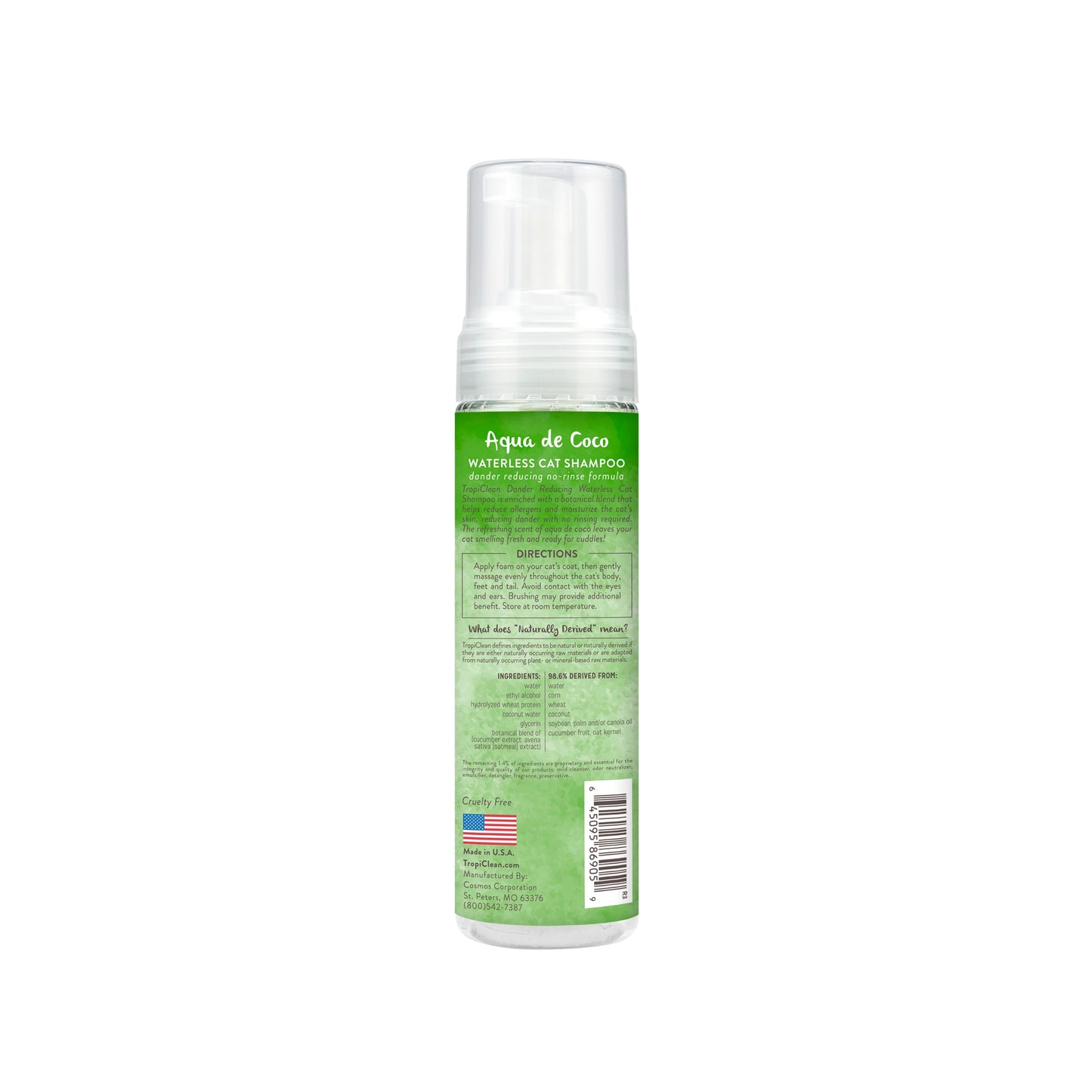 Tropiclean Aqua de Coco Dander Reducing Waterless Shampoo for Cats