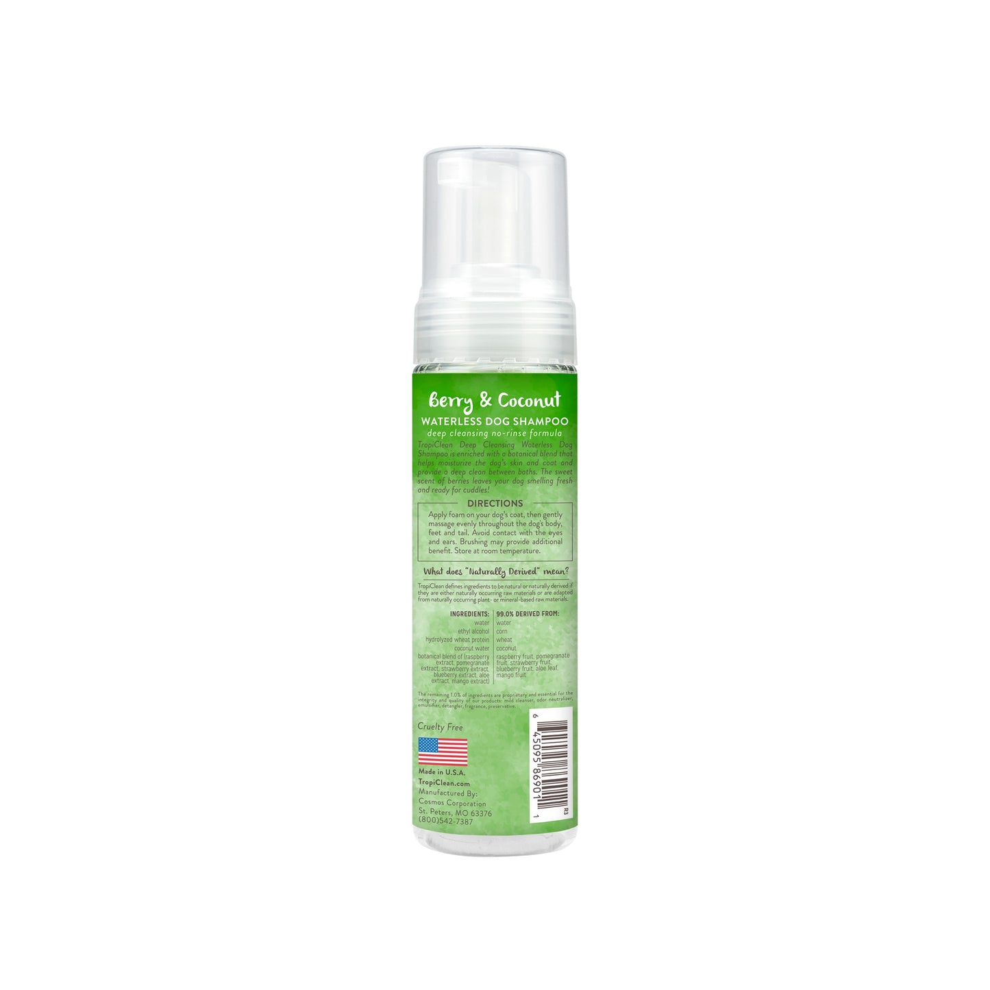 Tropiclean Berry & Coconut Deep Cleansing Waterless Shampoo for Dogs