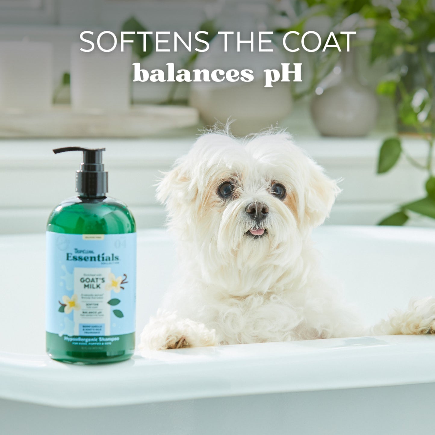 Tropiclean Essentials Goat’s Milk Hypoallergenic Shampoo for Dogs, Puppies and Cats