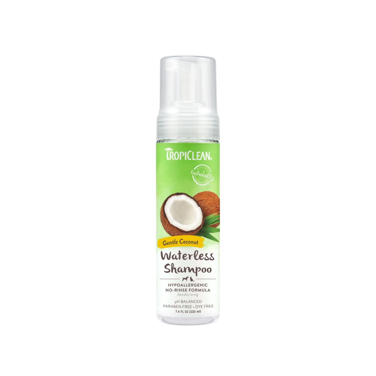 Tropiclean Gentle Coconut Hypoallergenic Waterless Shampoo for Pets
