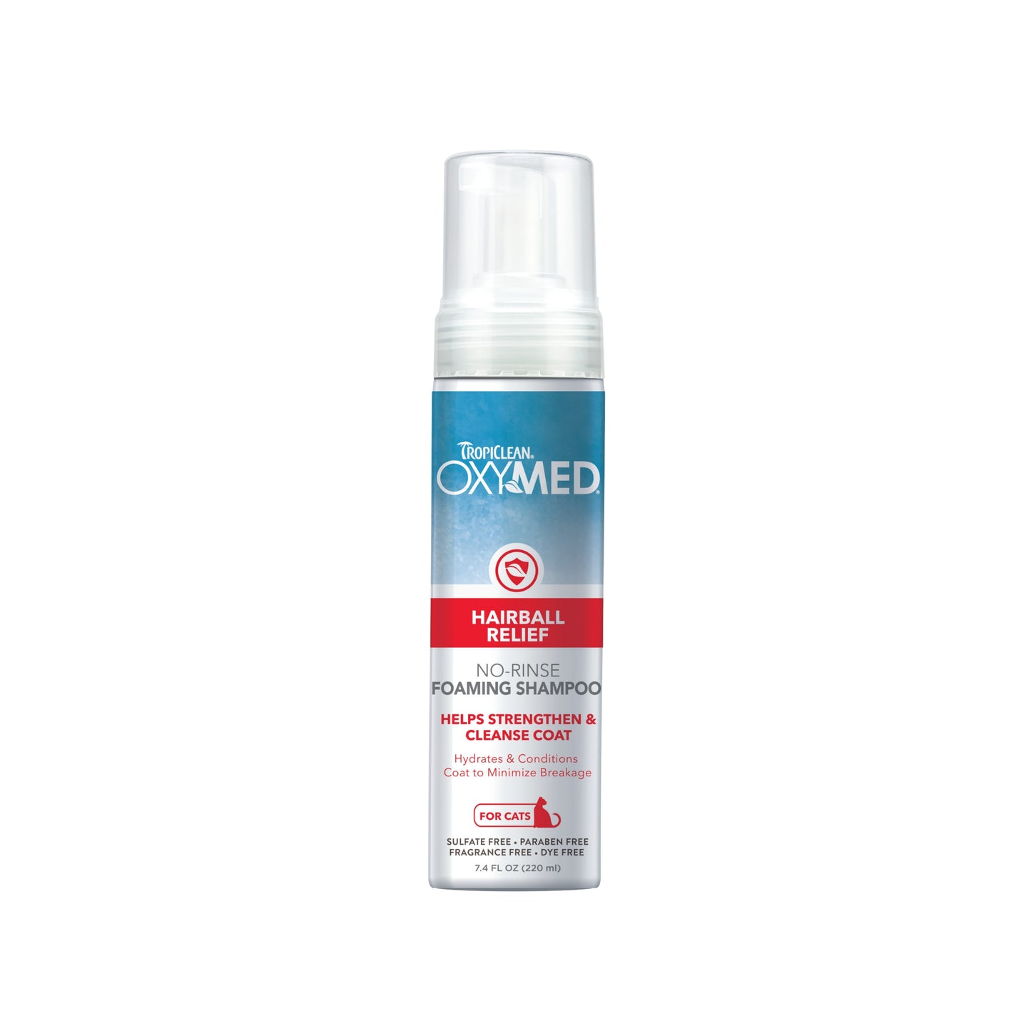 Tropiclean Oxymed Hairball Relief No-Rinse Foaming Shampoo for Cats