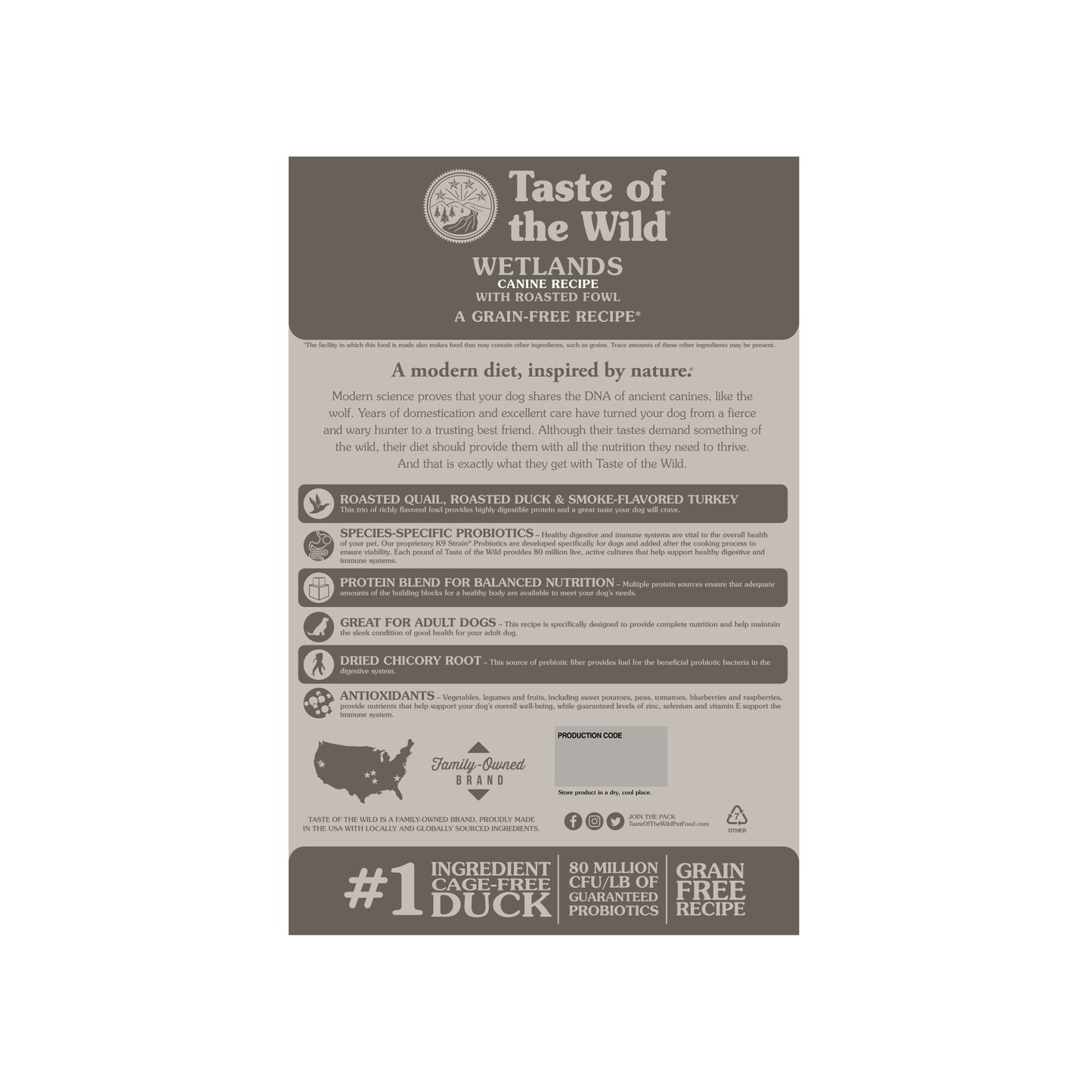 Wetlands Canine Recipe with Roasted Fowl